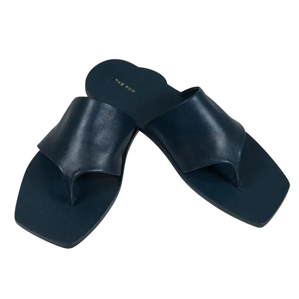 NIB THE ROW FLIP FLOP FLAT SANDAL BLACK EU 36/ US 6 GLOVE NAPPA